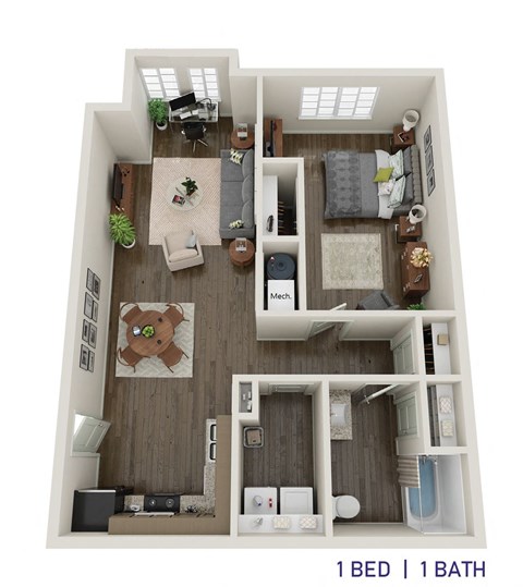 a 1 bedroom floor plan  the residences atmask